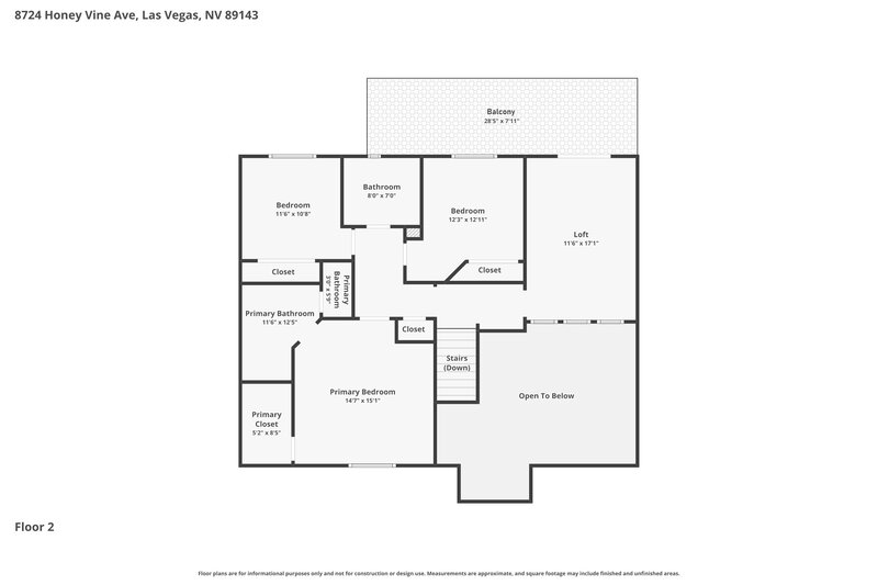 2,210/Mo, 8724 Honey Vine Ave Las Vegas, NV 89143 Floor Plan View 2