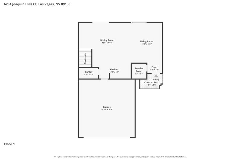 2,625/Mo, 6204 Joaquin Hills Ct Las Vegas, NV 89130 Floor Plan View