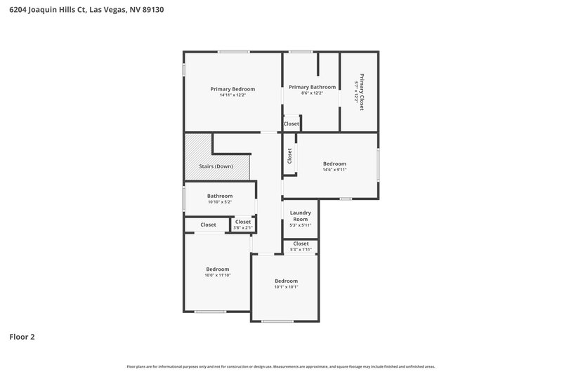 2,625/Mo, 6204 Joaquin Hills Ct Las Vegas, NV 89130 Floor Plan View 2