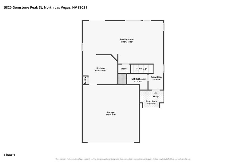 2,075/Mo, 5820 Gemstone Peak St North Las Vegas, NV 89031 Floor Plan View