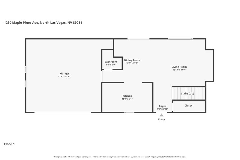 1,975/Mo, 1230 Maple Pines Avenue North Las Vegas, NV 89081 Floor Plan View