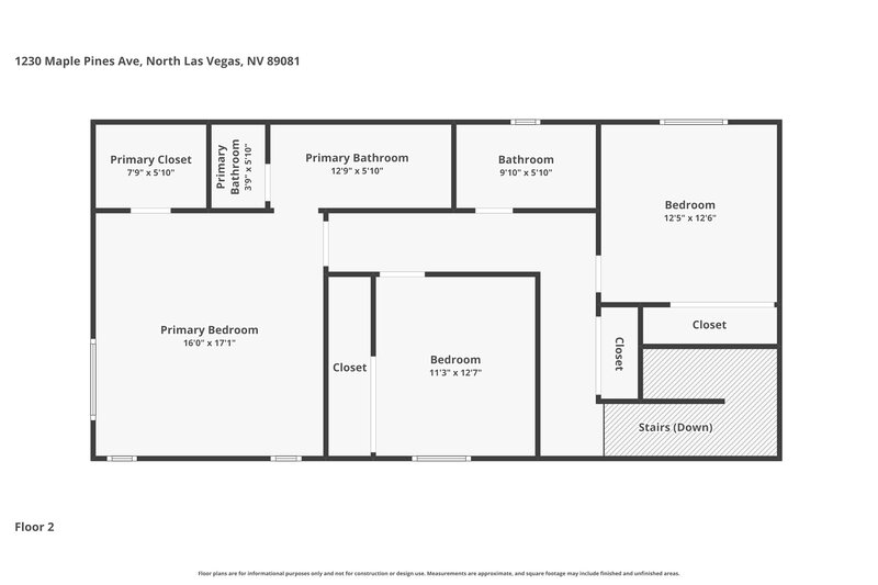 1,975/Mo, 1230 Maple Pines Avenue North Las Vegas, NV 89081 Floor Plan View 2