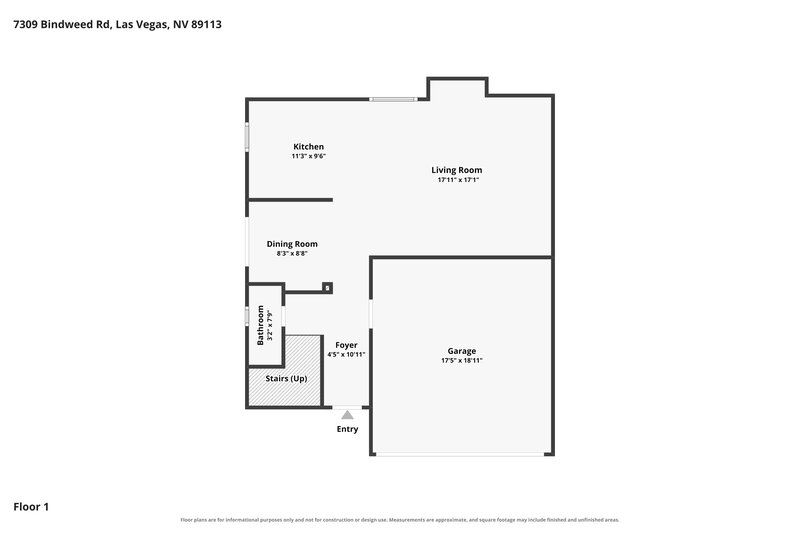 1,950/Mo, 7309 Bindweed Rd Las Vegas, NV 89113 Floor Plan View