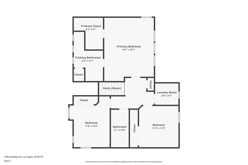2,045/Mo, 7249 Huckaby Ave Las Vegas, NV 89179 Floor Plan View 2