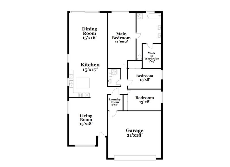 2,055/Mo, 1544 Gaber Ct North Las Vegas, NV 89032 Floor Plan View