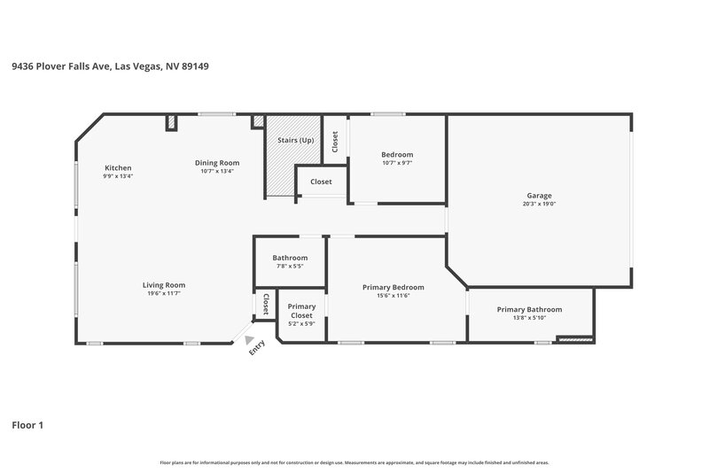 2,085/Mo, 9436 Plover Falls Ave Las Vegas, NV 89149 Floor Plan View