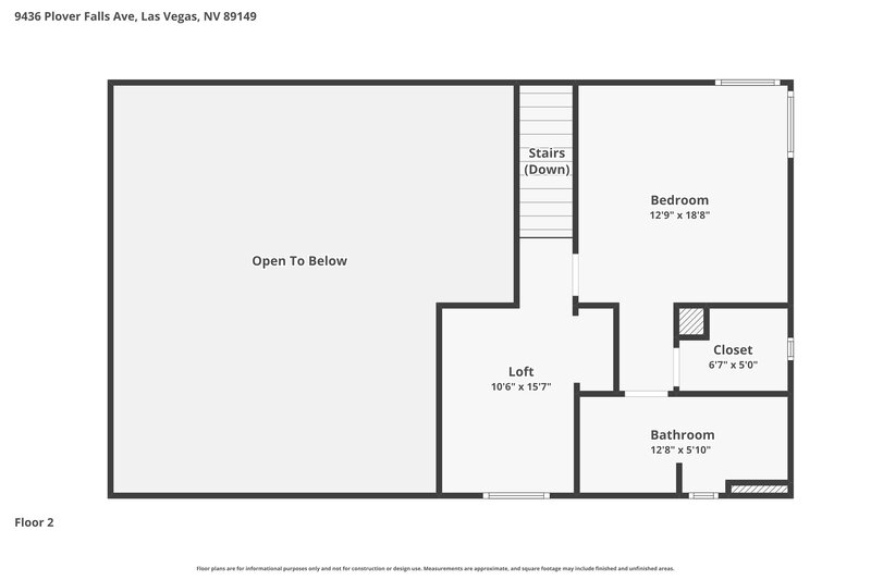 2,085/Mo, 9436 Plover Falls Ave Las Vegas, NV 89149 Floor Plan View 2