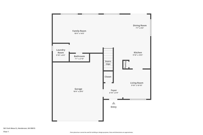 2,020/Mo, 561 Fork Mesa Ct Henderson, NV 89015 Floor Plan View