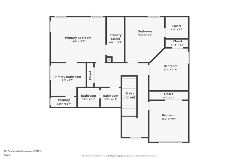 2,020/Mo, 561 Fork Mesa Ct Henderson, NV 89015 Floor Plan View 2