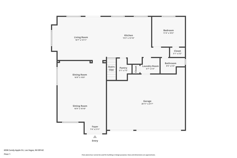 2,970/Mo, 6558 Candy Apple Cir Las Vegas, NV 89142 Floor Plan View