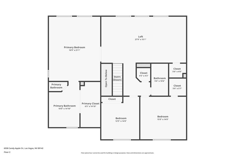2,970/Mo, 6558 Candy Apple Cir Las Vegas, NV 89142 Floor Plan View 2