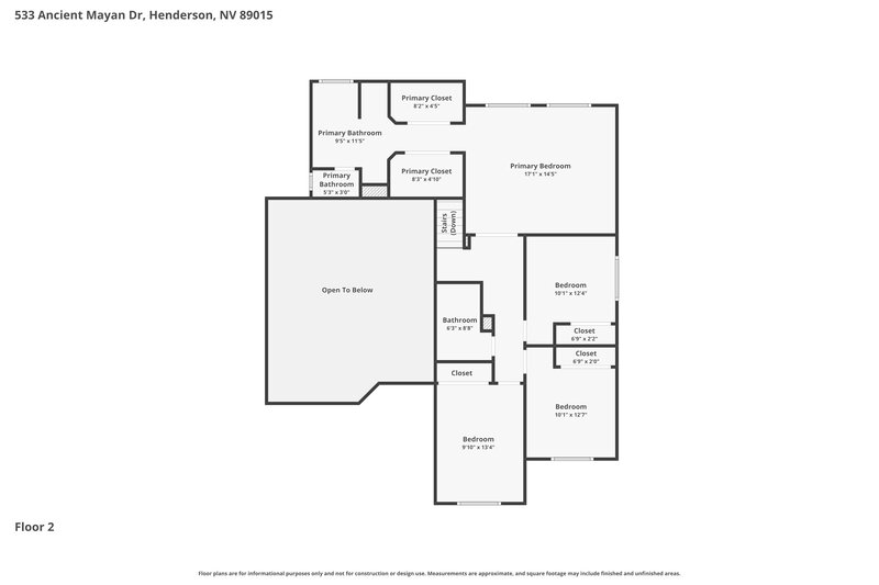 2,395/Mo, 533 Ancient Mayan Dr Henderson, NV 89015 Floor Plan View 2
