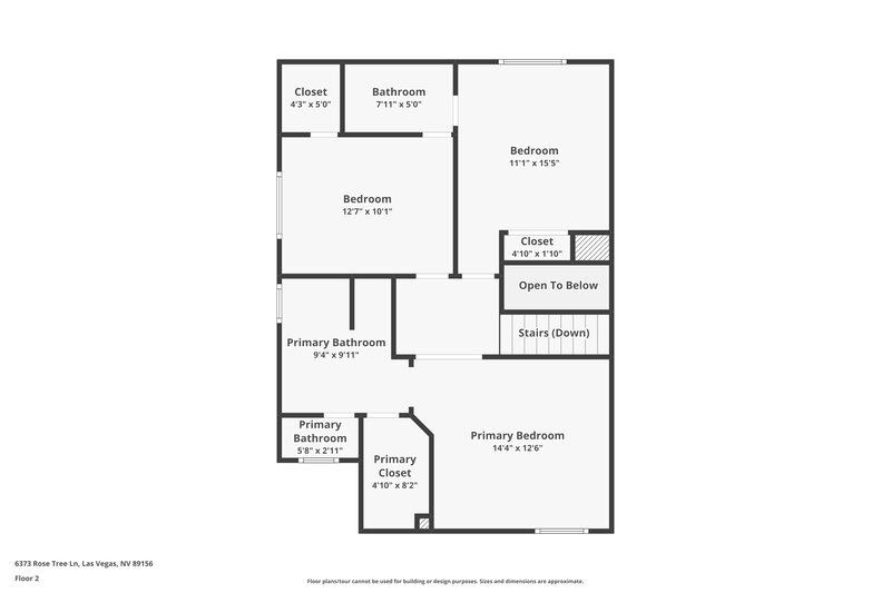 2,080/Mo, 6373 Rose Tree Ln Las Vegas, NV 89156 Floor Plan View 2