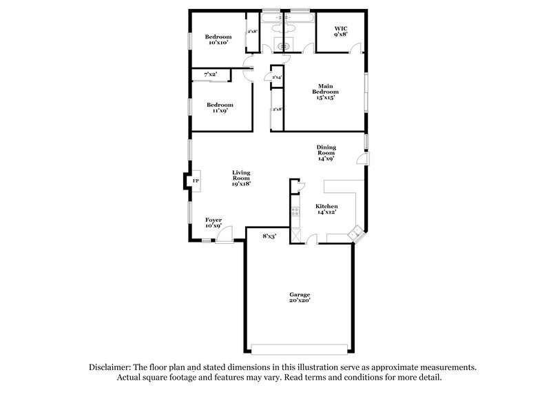 1,815/Mo, 608 Thrush Dr Las Vegas, NV 89145 Floor Plan View