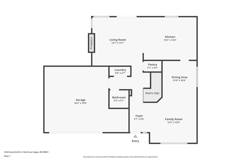 2,070/Mo, 1423 Grey Knoll Cir North Las Vegas, NV 89031 Floor Plan View