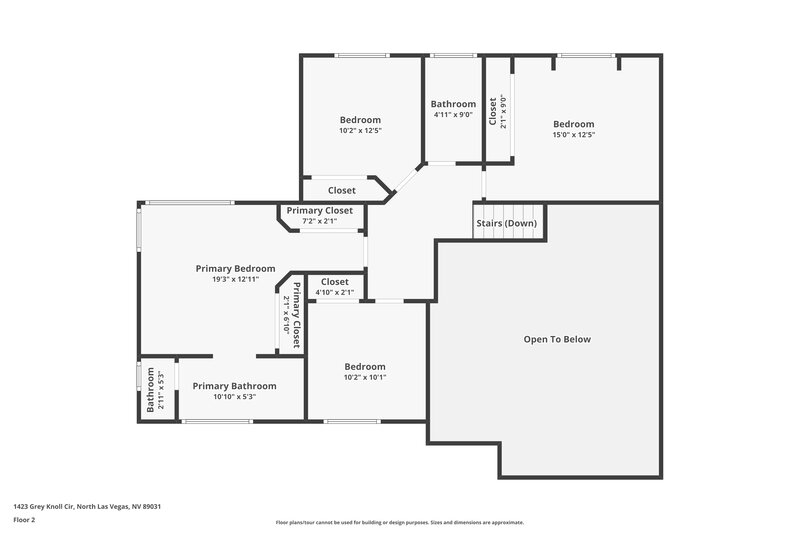 2,070/Mo, 1423 Grey Knoll Cir North Las Vegas, NV 89031 Floor Plan View 2