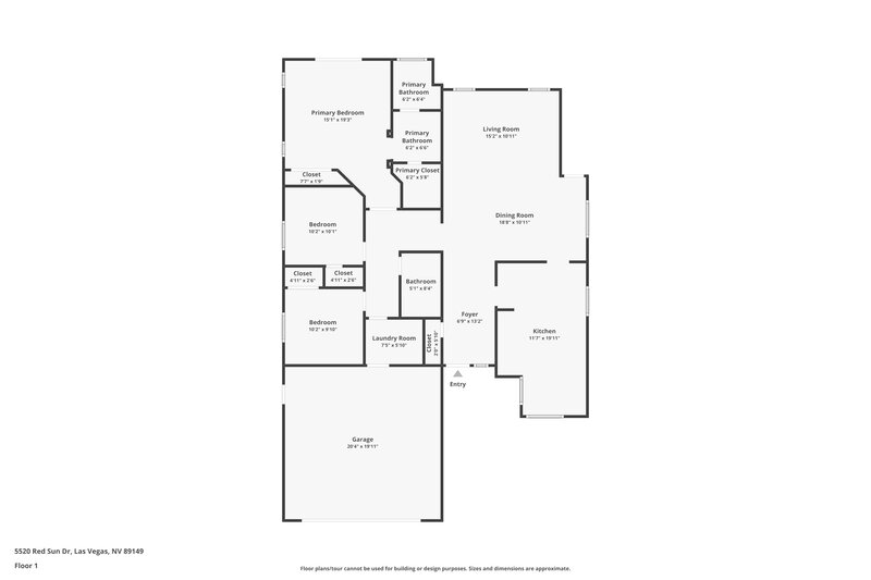 2,225/Mo, 5520 Red Sun Dr Las Vegas, NV 89149 Floor Plan View
