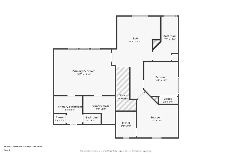 1,930/Mo, 44 Beach Haven Ave Las Vegas, NV 89183 Floor Plan View 2