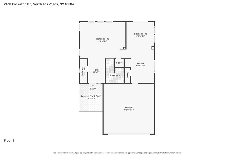 1,955/Mo, 2420 Cockatoo Dr North Las Vegas, NV 89084 Floor Plan View