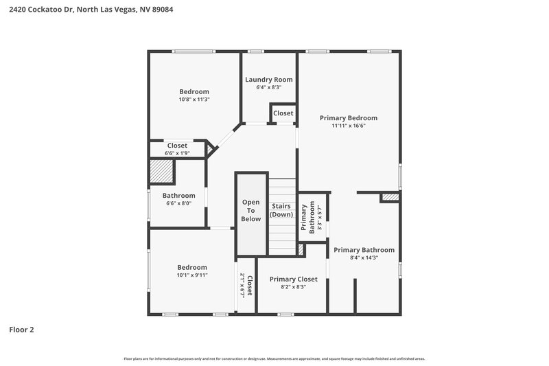 1,955/Mo, 2420 Cockatoo Dr North Las Vegas, NV 89084 Floor Plan View 2