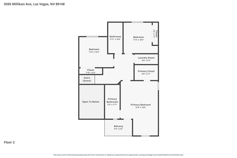 1,965/Mo, 9205 Millikan Ave Las Vegas, NV 89148 Floor Plan View