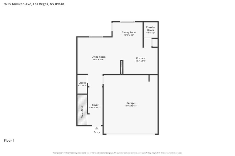 1,965/Mo, 9205 Millikan Ave Las Vegas, NV 89148 Floor Plan View 2