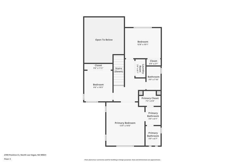 1,800/Mo, 2709 Positive Ct North Las Vegas, NV 89031 Floor Plan View 2