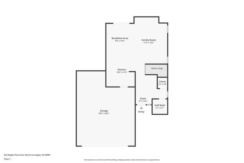 1,765/Mo, 932 Maple Pines Ave North Las Vegas, NV 89081 Floor Plan View