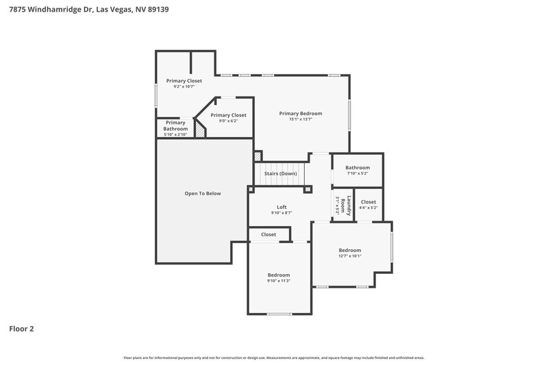 2,195/Mo, 7875 Windhamridge Drive Las Vegas, NV 89139 Floorplan View 2