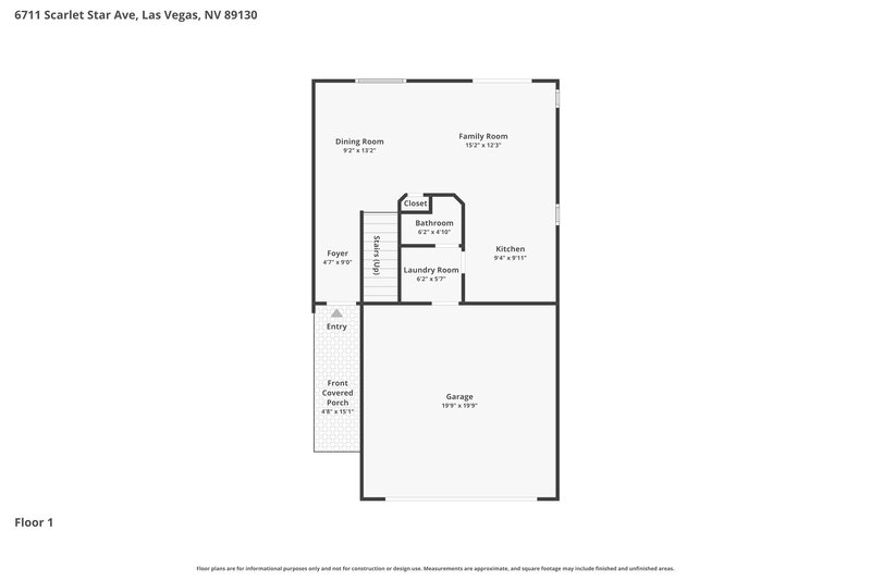 2,015/Mo, 6711 Scarlet Star Ave Las Vegas, NV 89130 Floor Plan View