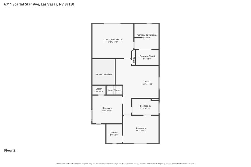 2,015/Mo, 6711 Scarlet Star Ave Las Vegas, NV 89130 Floor Plan View 2