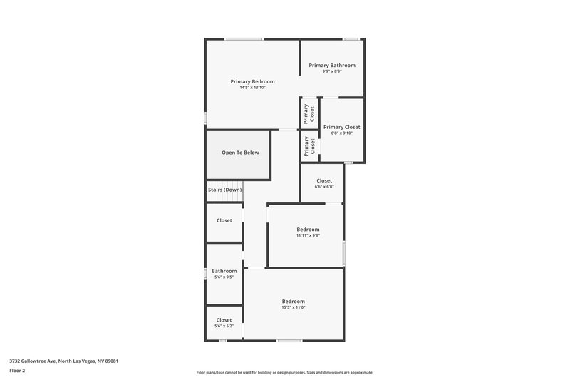 1,870/Mo, 3732 Gallowtree Ave North Las Vegas, NV 89081 Floor Plan View 2