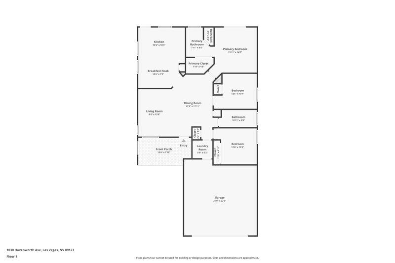 1,940/Mo, 1030 Havenworth Ave Las Vegas, NV 89123 Floor Plan View