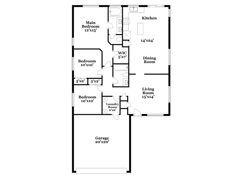 2,090/Mo, 5404 Flying Arrow Pl North Las Vegas, NV 89031 Floor Plan View