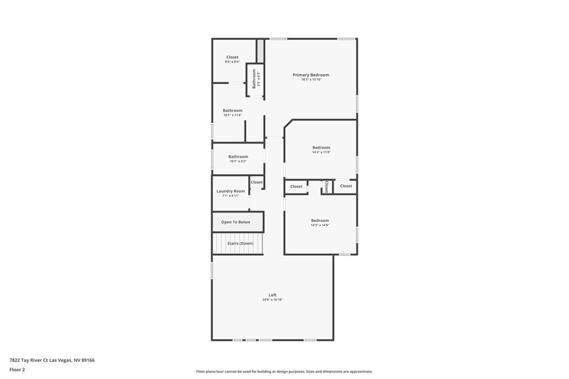 2,130/Mo, 7822 Tay River Ct Las Vegas, NV 89166 Floor Plan View 2