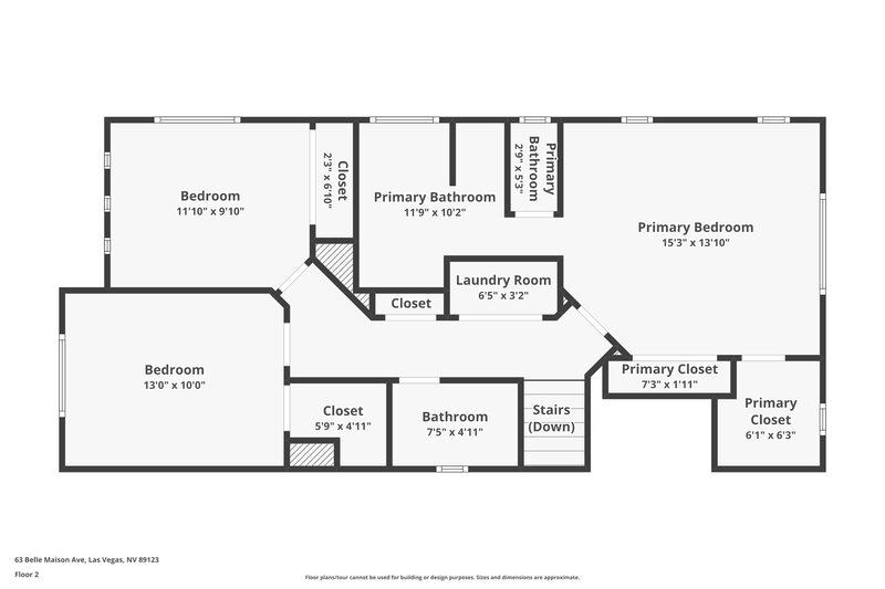2,060/Mo, 63 Belle Maison Ave Las Vegas, NV 89123 Floor Plan View 2