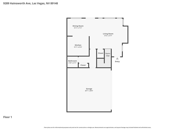 2,110/Mo, 9289 Hainsworth Ave Las Vegas, NV 89148 Floor Plan View