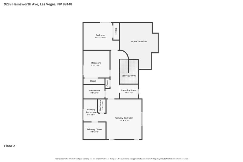 2,110/Mo, 9289 Hainsworth Ave Las Vegas, NV 89148 Floor Plan View 2