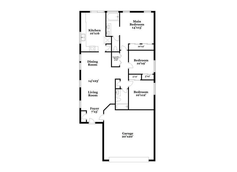 1,980/Mo, 6523 Copper Smith Ct North Las Vegas, NV 89084 Floor Plan View
