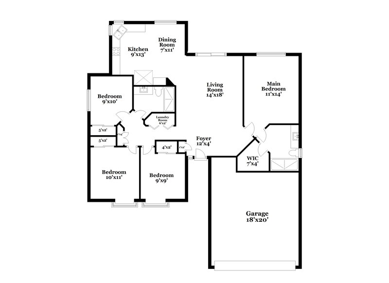 2,090/Mo, 5114 Del Shannon St North Las Vegas, NV 89031 Floor Plan View