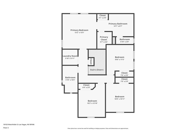 2,115/Mo, 10153 Watchtide Ct Las Vegas, NV 89166 Floor Plan View 2