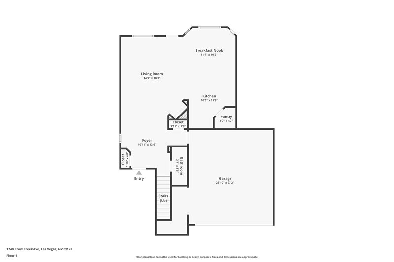 2,225/Mo, 1748 Crow Creek Ave Las Vegas, NV 89123 Floor Plan View