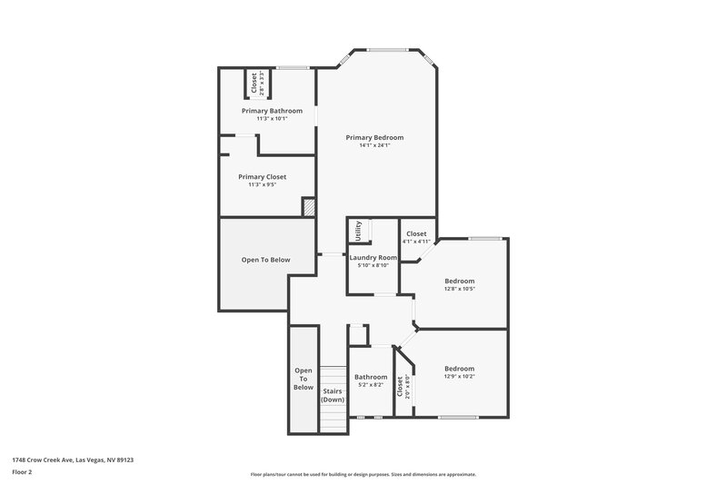 2,225/Mo, 1748 Crow Creek Ave Las Vegas, NV 89123 Floor Plan View 2