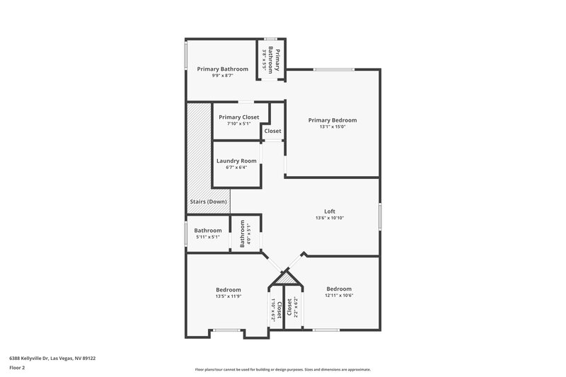 2,015/Mo, 6388 Kellyville Dr Las Vegas, NV 89122 Floor Plan View 2