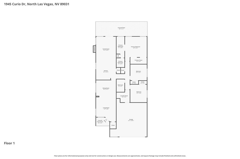 2,105/Mo, 1945 Curio Dr North Las Vegas, NV 89031 Floor Plan View