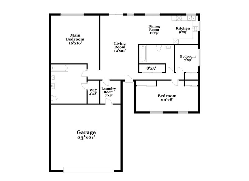 2,045/Mo, 524 Stonehurst Dr North Las Vegas, NV 89031 Floor Plan View