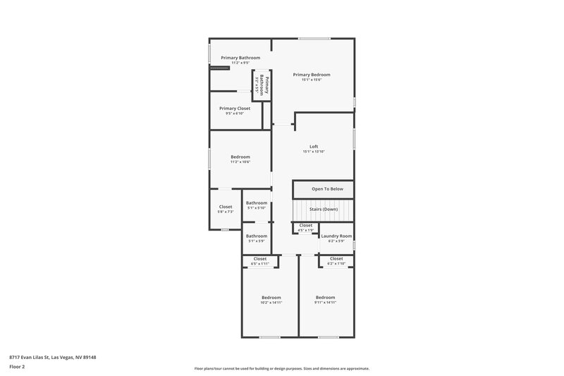 2,275/Mo, 8717 EVAN LILAS Street Las Vegas, NV 89148 Floor Plan View 2