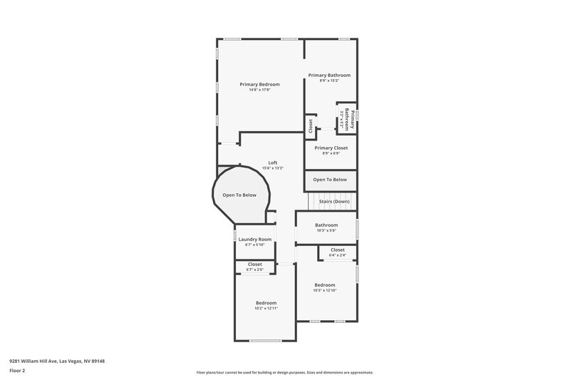 2,225/Mo, 9281 William Hill Ave Las Vegas, NV 89148 Floor Plan View 2