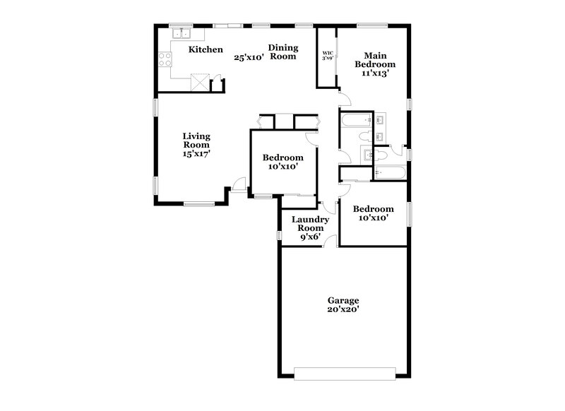 2,190/Mo, 3214 Avawatz Ct North Las Vegas, NV 89032 Floor Plan View