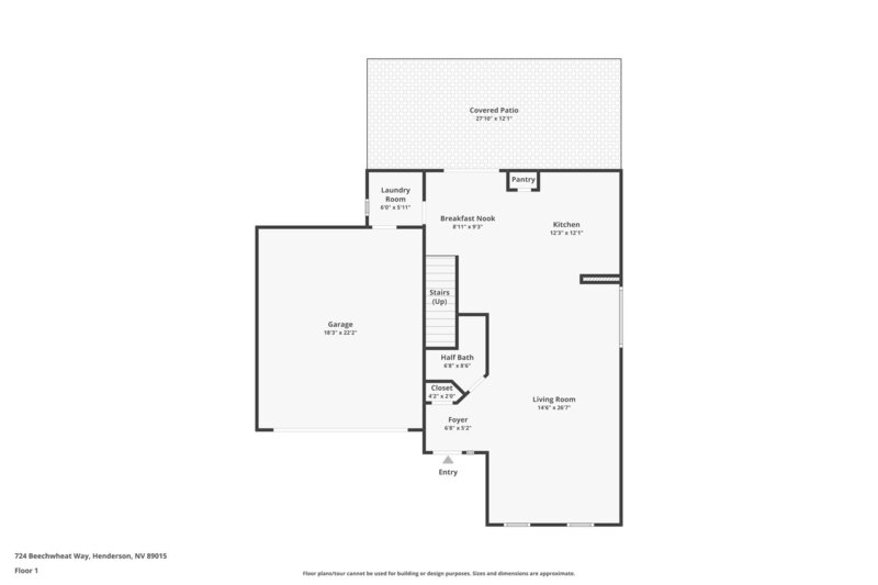 2,255/Mo, 724 Beechwheat Way Henderson, NV 89015 Floorplan View